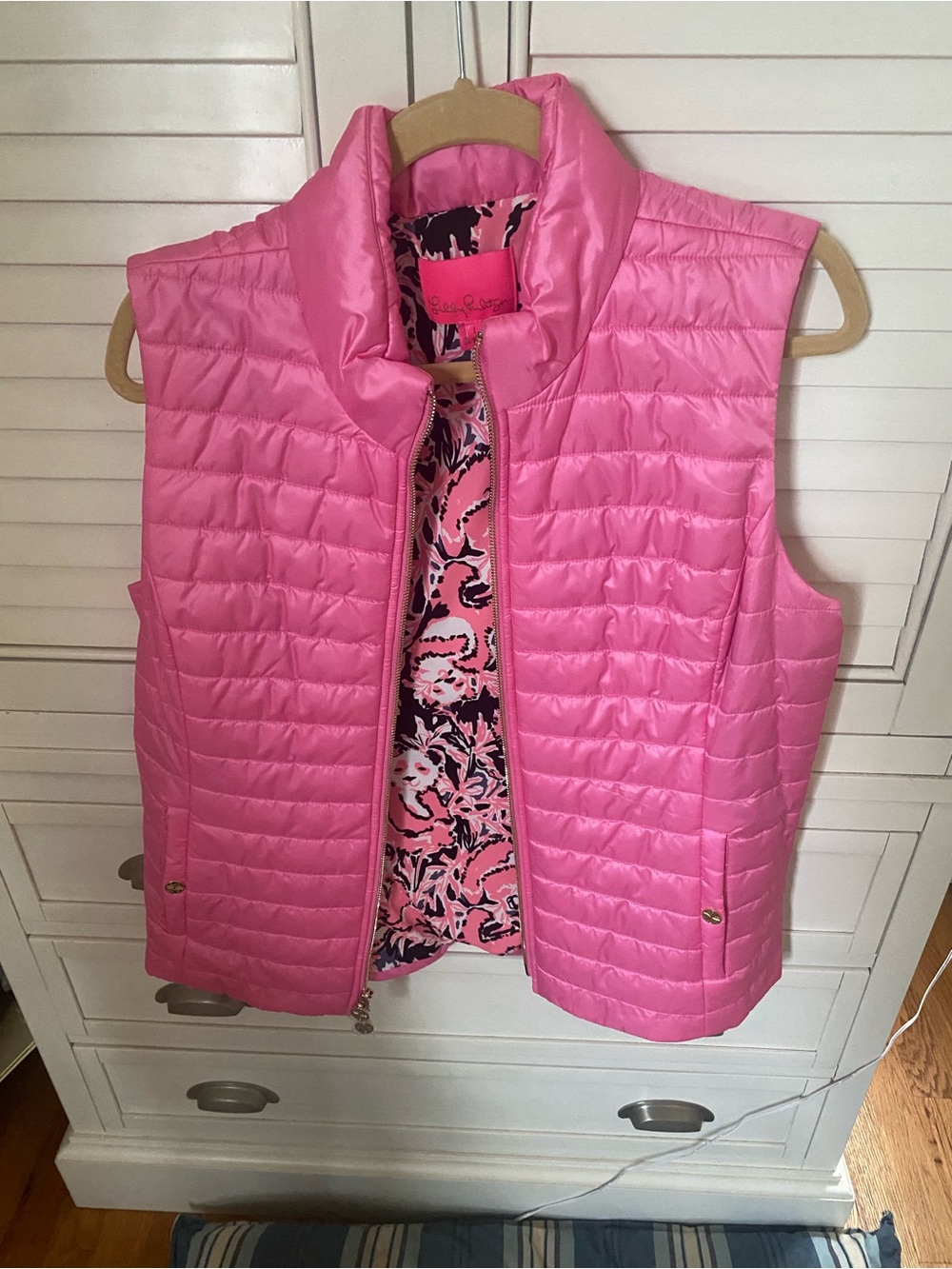 Lilly Pulitzer Hot Pink Quilted Puffer Vest
